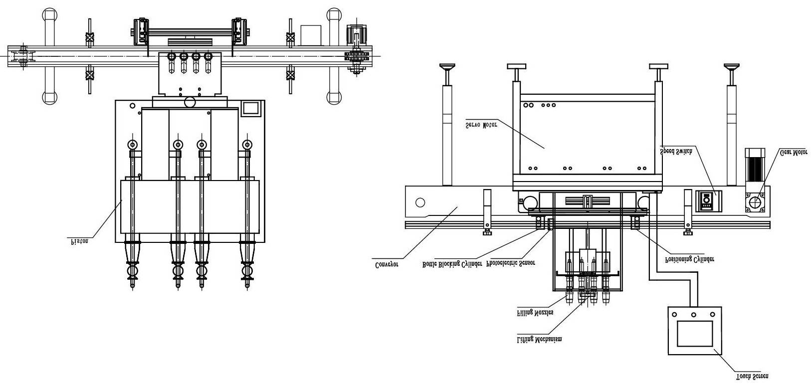 4 Nozzles Servo Liquid Filling Machine
